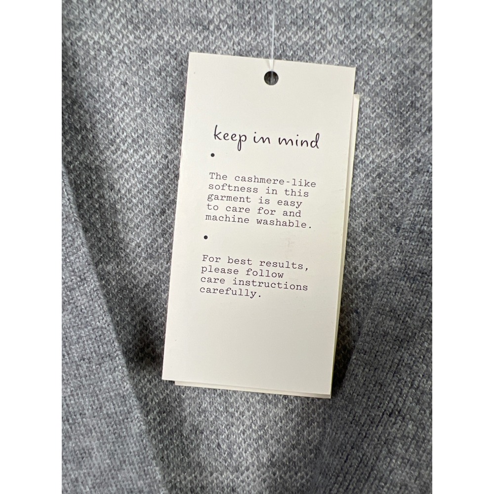 A New Day Cardigan Sweater Women XL Grey Windowpane Button Front V-Neck Pockets - Picture 3 of 11